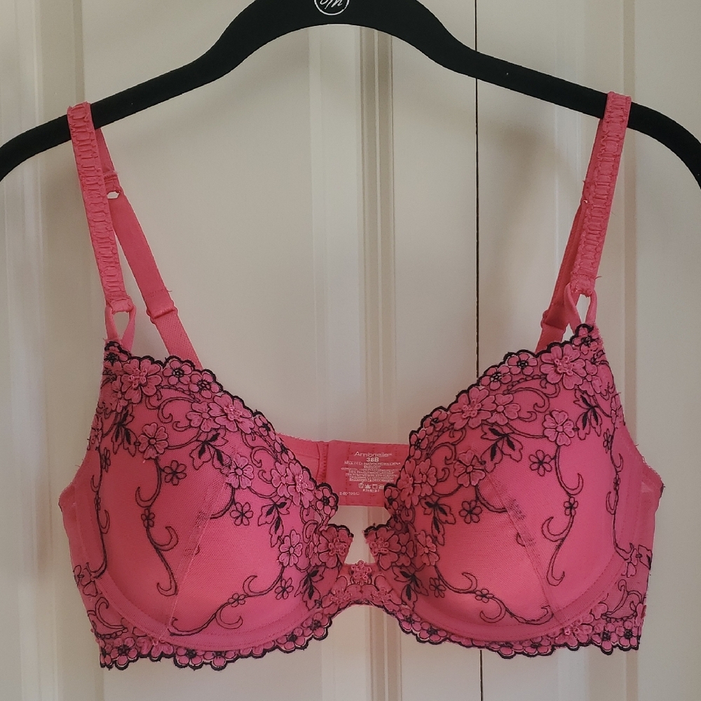 Pink And Black Bra 38B